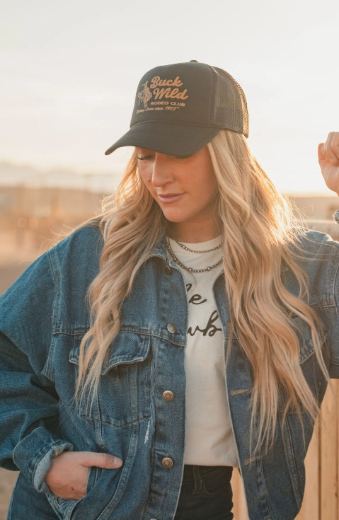 Buck Wild Trucker Hat, Black