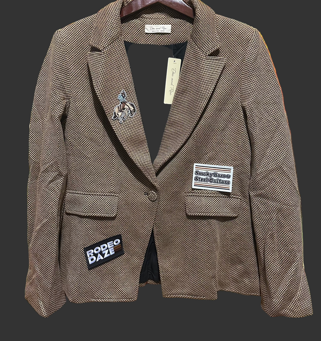 Blazer w/ Patches, Notched Collar