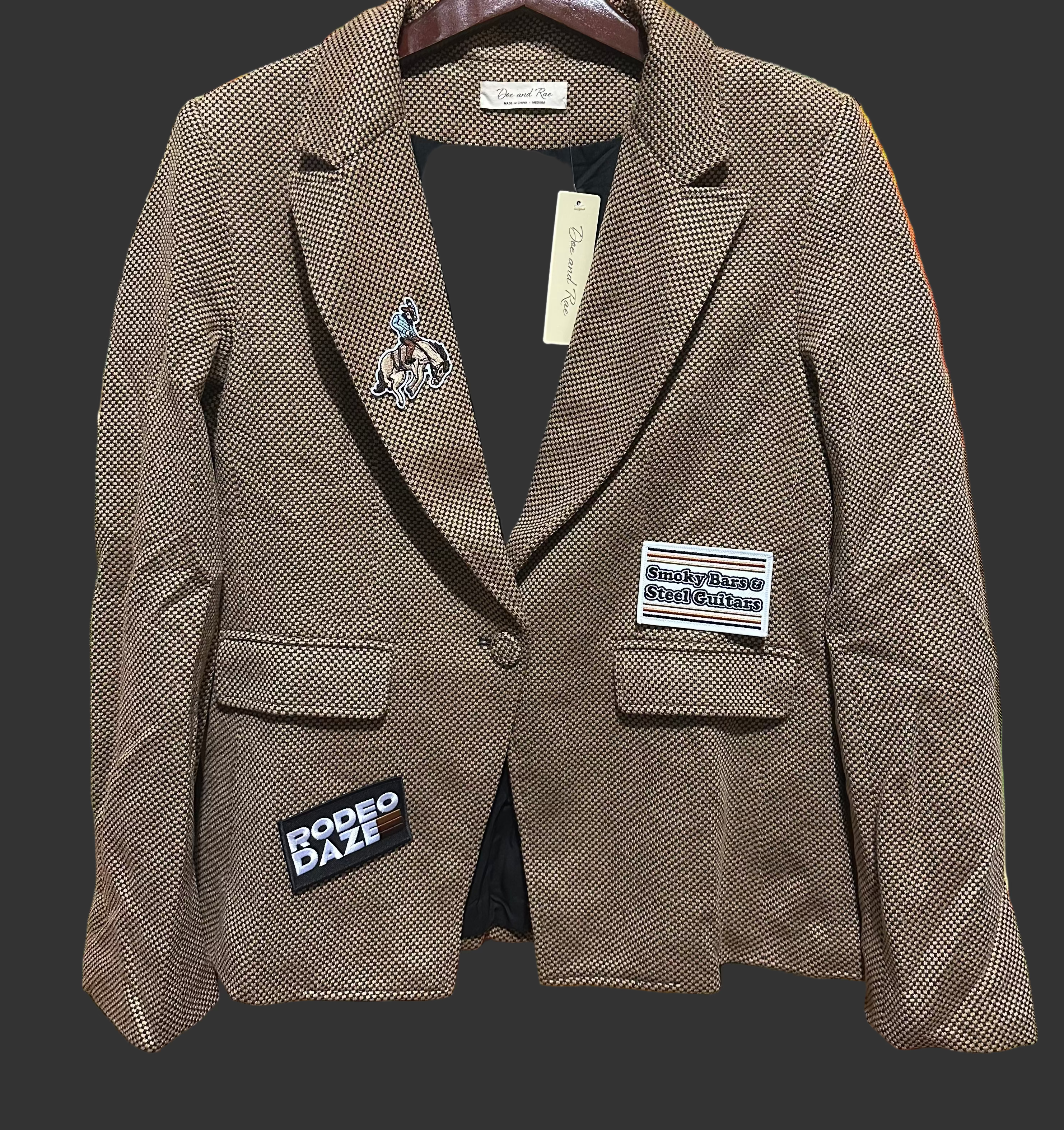 Blazer w/ Patches, Notched Collar