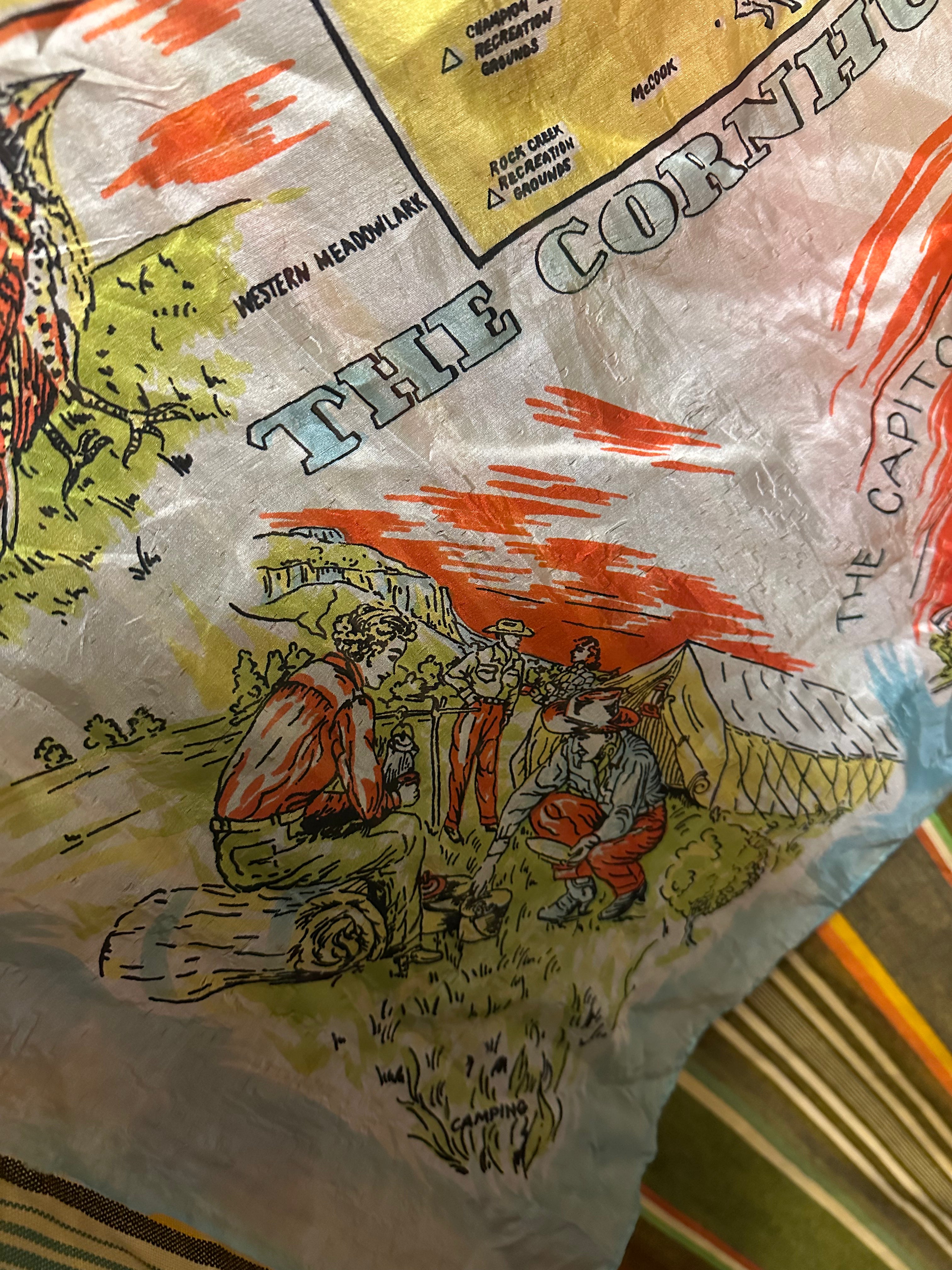 Vintage Silk Scarf, Nebraska