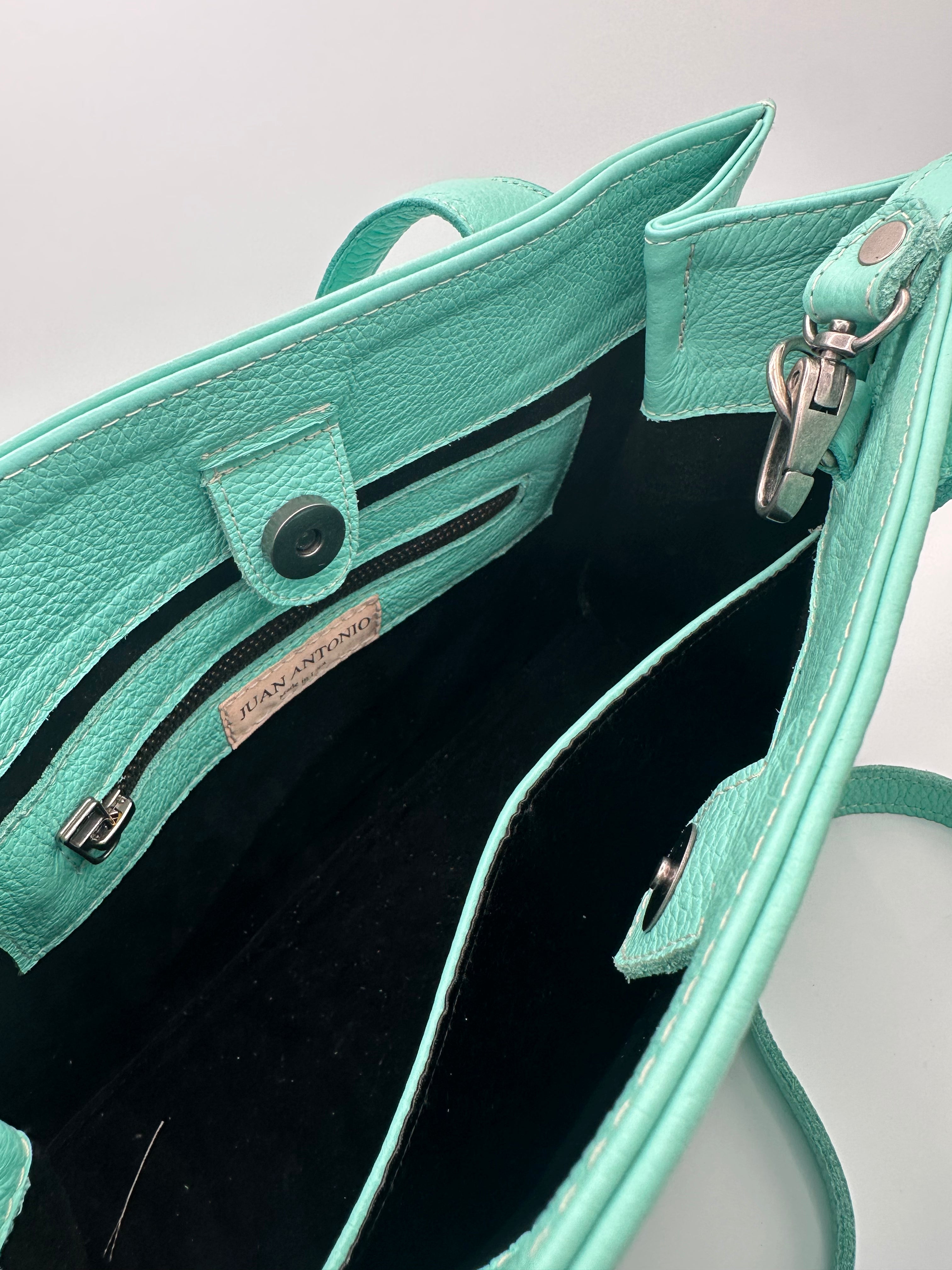 Juan Antonio Bag w/ Removable Crossbody Strap, tiffany blue